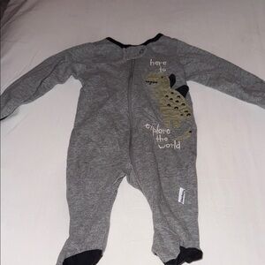 Gerber Gray Dinosaur Footie One Piece